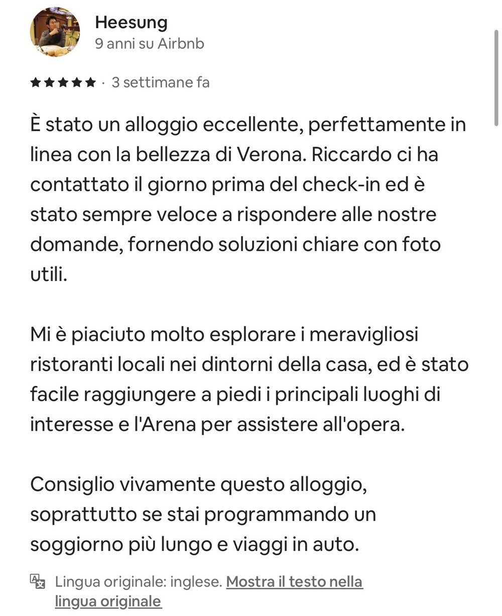Recensione di Heesung, 5 stelle, Corte Arco di Luce