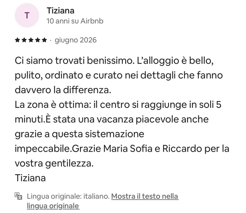Recensione di Tiziana, 5 stelle, Corte Arco di Luce